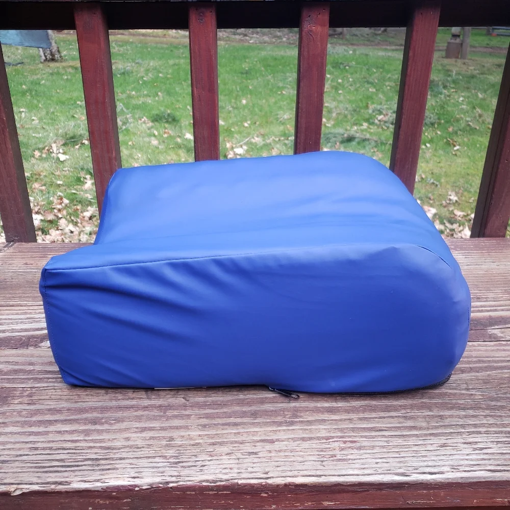 NY Ortho One leg - Zero-G Pillow ULTRA Heel Pillow/Cushion With Blue Cover